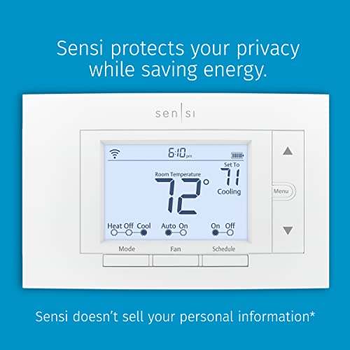 Sensi Smart Thermostat - Wi-Fi, Easy DIY Install, Works With Alexa, ST55
| Sensi Smart Thermostat - Data Privacy, Energ