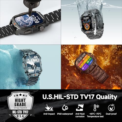 Smart Watch for Men Military |01" Display 170+ Sports Modes Fitness Smartwatch Black (2 Straps)  
Smart Watch for Men Mi
